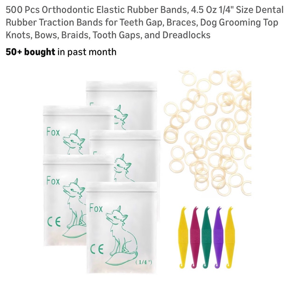 Orthodontic Elastic Rubber Bands with Hooks